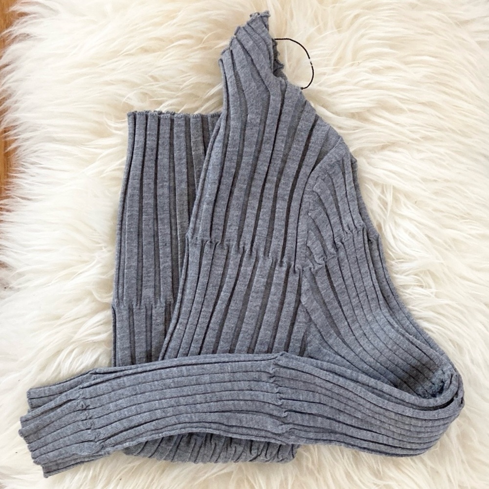 NWOT Zara Wool-Blend Soft Ribbed Knit Mock Neck Sweater
